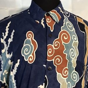 Serendipity mens hawaiian button up shirt LARGE